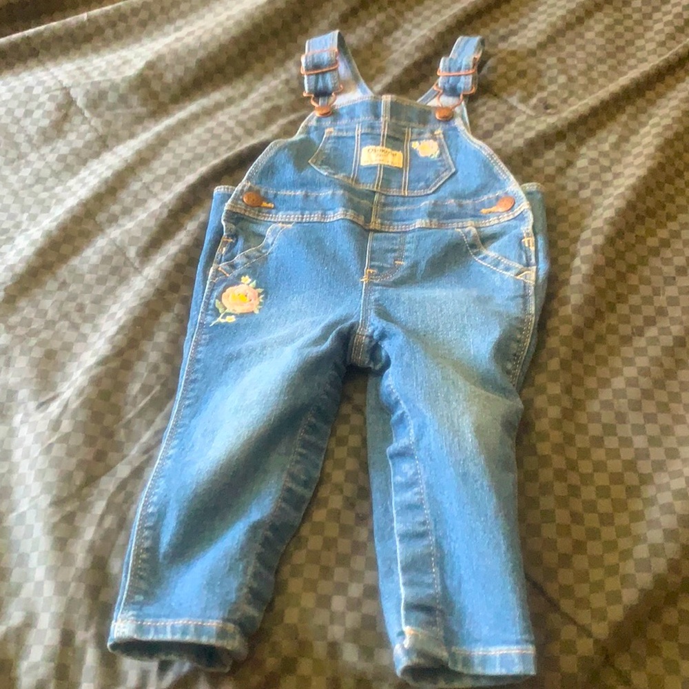 Size 9 month OshKosh denim overalls